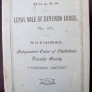 ODDFELLOWS Rule Book Ythanside Peterhead 1898 No. 1187 Deveron Lodge