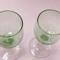 Pr Georgian ca1810 5" Green Tinted Wine Glasses Faceted Stem