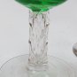 Pr Georgian ca1810 5" Green Tinted Wine Glasses Faceted Stem