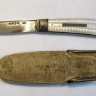 Victorian 1872 Mother Pearl Fruit Knife w Holder White & Henderson Sheffield