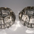 Pr Heavy Round Victorian 3.5" Glass Salts ca1890