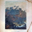 Rare Stone Lithograph by Ducker & Blau Wolkenstein Saxony Germany