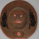 Coast Salish Cedar Mask 24" x 18" Signed by JOHN BEGLEY Moon Mask Copper