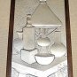 Sterling Silver 9.5" x 5.5" Modernist Plaque by Brunel Still Life Framed