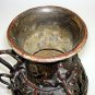 c18th Japanese Bronze 12" Dragon Handled Temple Vase Bonji Sanskrit
