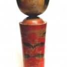 Vintage 15" KOKESHI Wooden Doll ca1920 Crimson Decoration