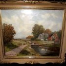 JOSEF KROTTER (1894-?) Oil on Canvas Rural Landscape 24" x 20" Framed ca1930