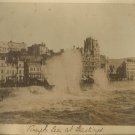 Original ca1880 Albumen Photograph Huge Waves Hastings UK 8" x 6"
