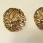 Exceptional Pair Panetta Signed Earrings Gold & Rhinestone