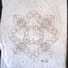 Angelique Levac Metis Original Birch Bark Painting ca1980