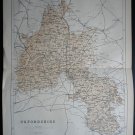 WILLIAM HUGHES 1836 Map of Oxfordshire14" x 10.5"