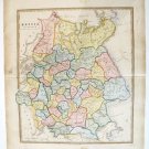 ALLAN BELL Superb Original 1839 Colored Map of Russia 19" x 15"