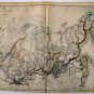 Original 1860 Hand Colored Map Russia Japan Orient by Lowry 48" x 24"