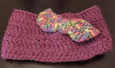 Purple Headband w/Multi Colored Bow