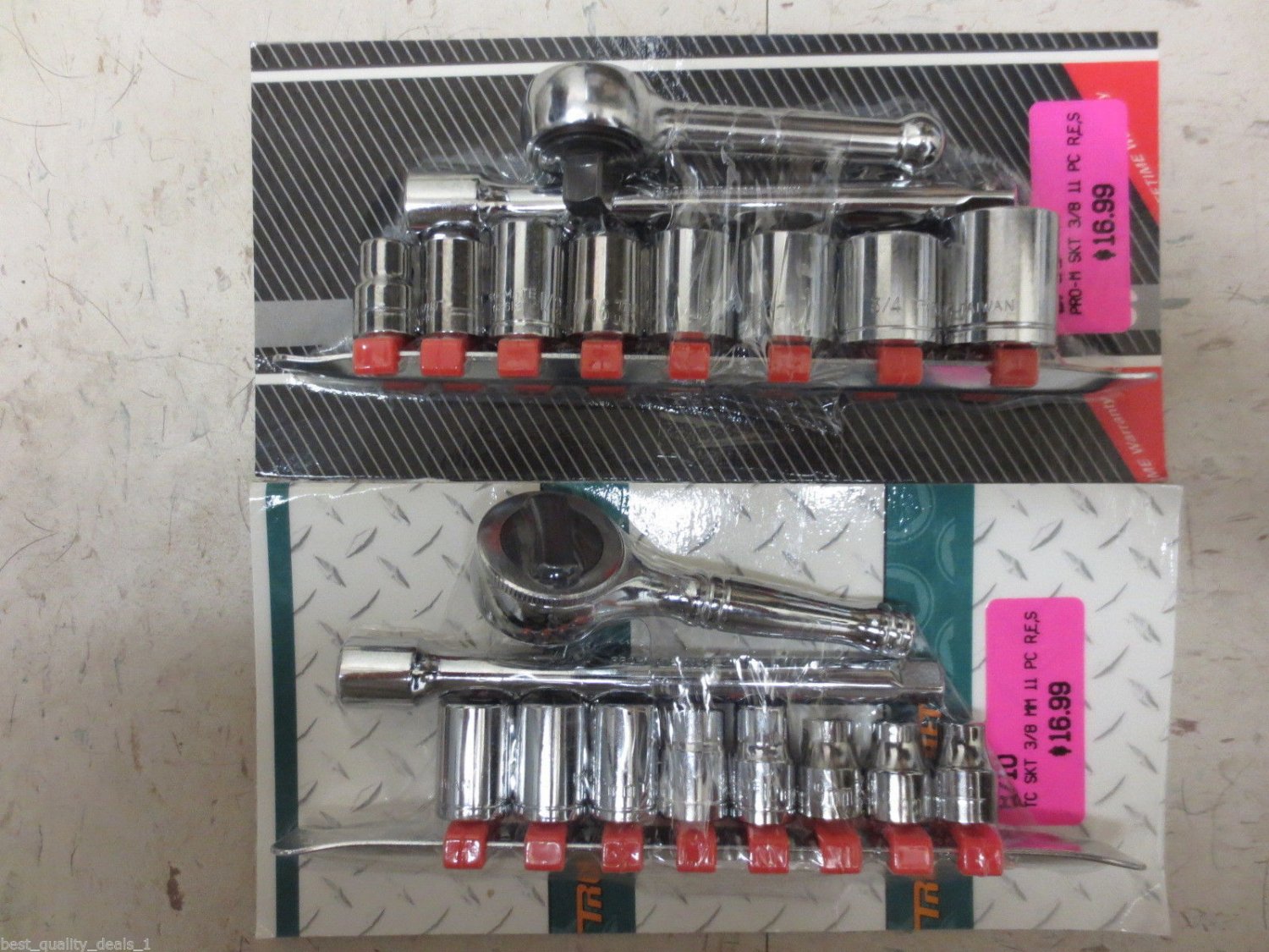 Made In USA, Taiwan and Japan Socket Set, 3/8 Drive, SAE and Metric