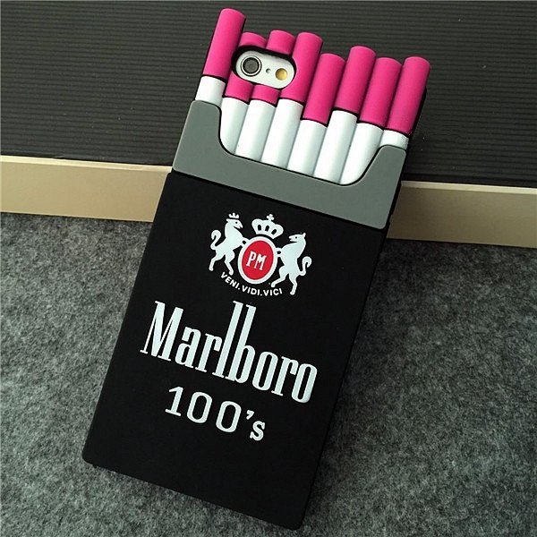 cigarette Box iphone 7plus cases Hot pink silicone cover