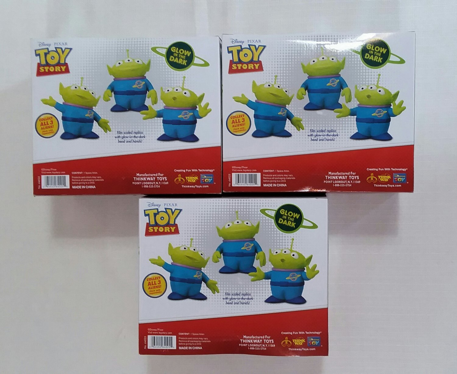 Disney Pixar Toy Story Thinkway Toys Glow in the Dark Space Aliens Set of 3