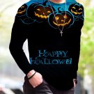 New Halloween Print Simple Long-Sleeved Black T Shirt - several sizes
