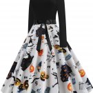 Halloween Hepburn Style Retro Print Big Skirt 8 - several sizes