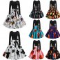 Halloween Hepburn Style Retro Print Big Skirt 8 - several sizes