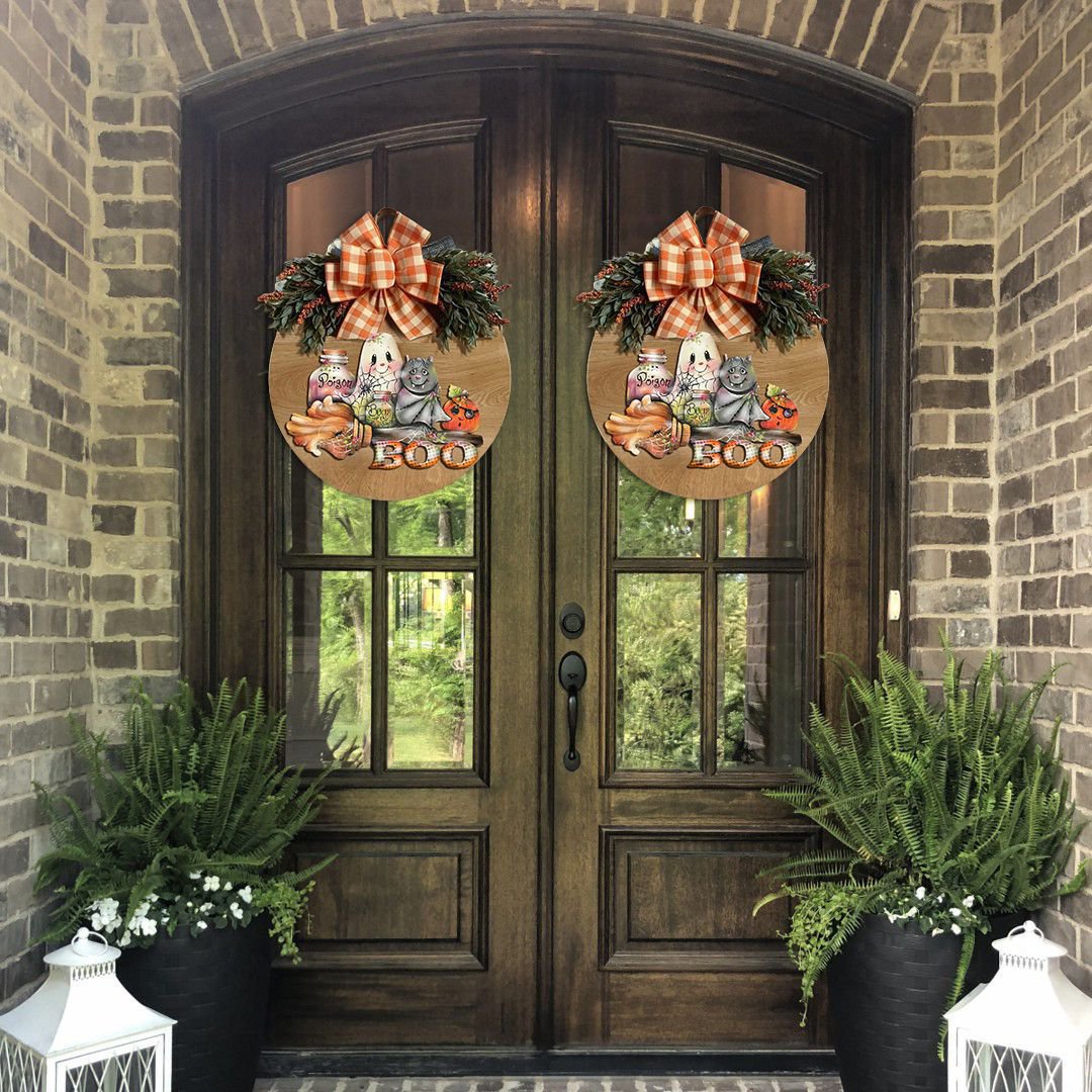 Halloween new door hanging tag wreath