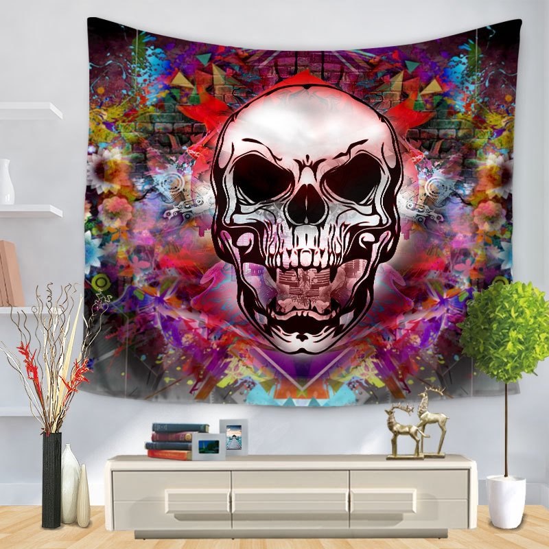 Skull Halloween digital print tapestry, 2 sizes - Model NÂ° 5