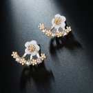 Daisy Flower Beads Leaf Snowflake Cuff Earrings