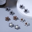 Fashion New Black And White Houndstooth Simple Resin Flower Earrings - 5 models