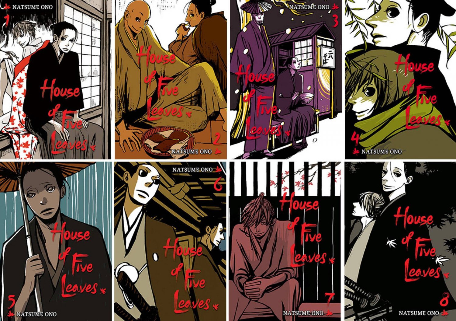 House of Five Leaves Series MANGA by Natsume Ono Collection Volumes 1-8!