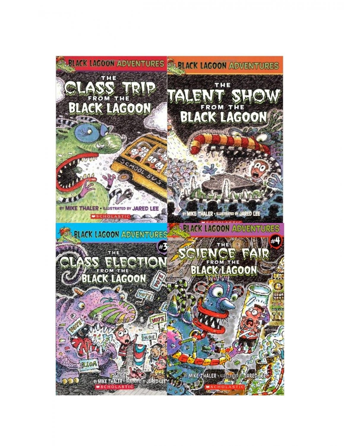 Black Lagoon Chapter Books Collection Set 1-4 Juvenile Funny Fiction Series NEW!