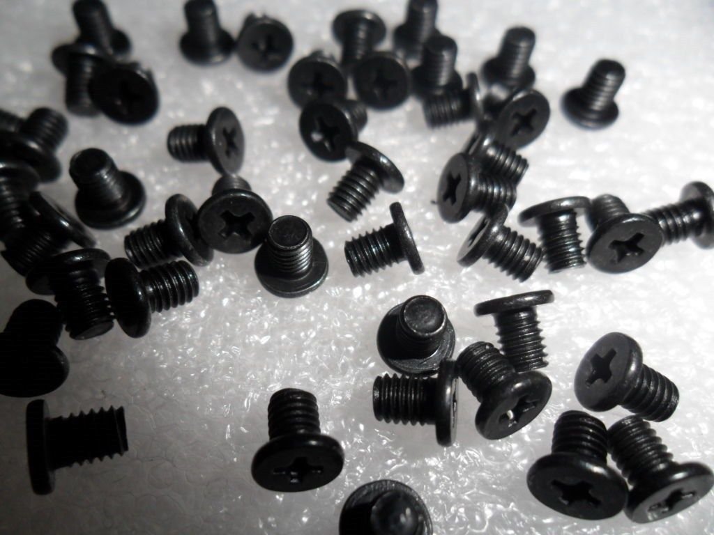 50X M3 X 4MM Hard Drive Hdd Screws Laptop Notebook Black Machine Screw