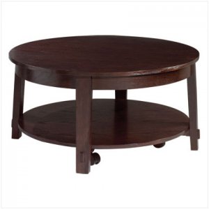 WOOD ROUND COFFEE TABLE - 38'