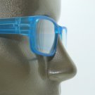 Reading Glasses Low Rise Rectangle Spring Hinge Frame Frosted Matte Aqua +2.00