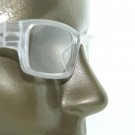 Reading Glasses Low Rise Rectangle Spring Hinge Frame Frosted Matte White +3.25