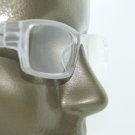 Reading Glasses Low Rise Rectangle Spring Hinge Frame Frosted Matte White +2.50