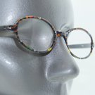 Multicolor on Black ~ Arty Hand Painted Oval Frame Black Reading Glasses +2.00