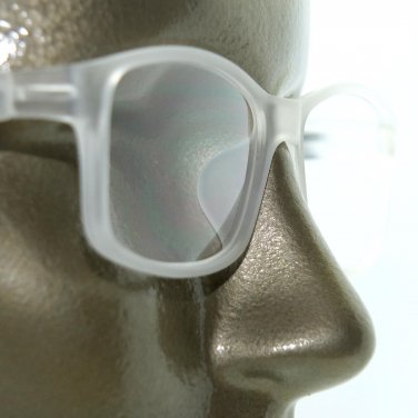 Reading Glasses Square Eyes Readers Bold Crystal White Frosted Frame +1.50 Lens