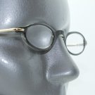 Super Petite Oval Smoky Eye Gray Frame Reading Glasses +2.00 Lens Metal Trim