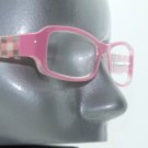 Classic Pink Check Rectangle Ladies Reading Glasses +2.00 Lens Strength