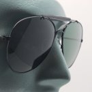 True Glass Lens Classic Aviator Sunglasses Sun Shades Large Black Frame