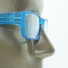 Reading Glasses Low Rise Rectangle Spring Hinge Frame Frosted Matte Aqua +1.75