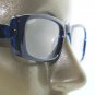 Reading Glasses Chunky Bold Full Rich Sapphire Blue Square Frame +2.50 Lens