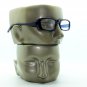 Reading Glasses Chunky Bold Full Rich Sapphire Blue Square Frame +2.50 Lens