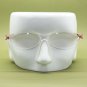 Frameless Modern Cat Eye Reading Glasses Pearly Glitter Bronze Side Arms +2.50