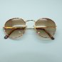 Reading Glasses Bifocal Tinted Sun Reader Round Gold Tortoise Metal Frame +1.00