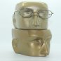 Black Gold Metal Small Oval Frame Reading Glasses +1.75 Lens Spring Hinge