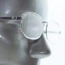Reading Glasses Polished Silver Metal Simple Oval Frame +1.50 Lens