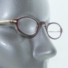 Super Petite Oval Amethyst Purple Frame Reading Glasses +2.00 Lens Metal Trim