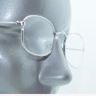 Reading Glasses Shiny Silver Small Rectangle Polished Metal Frame +1.50 Lens