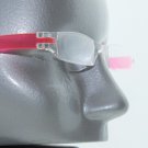 Super Narrow Lens Low Profile Frameless Reading Glasses Hot Red Trim +2.00